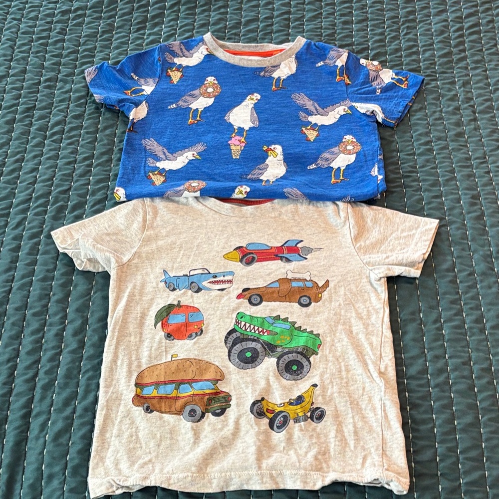 Kids' Mini Boden Fun Graphic T-Shirts - Blue and Gray